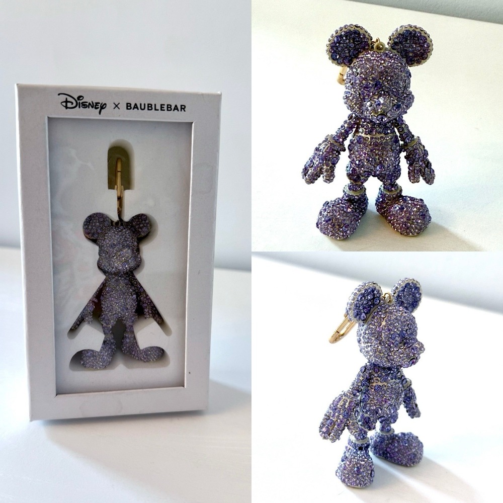 Disney x Baublebar Mickey Mouse Keychain Bag Charm - Purple‎ Crystal Iridescent